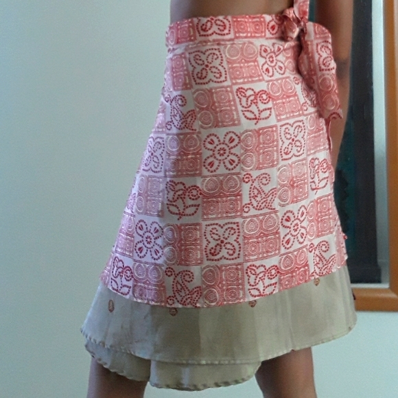 Enwrapture Vintage Silk Wrap Skirt, OS - Picture 2 of 7
